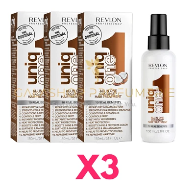 X3 Revlon Uniq One 5.1oz Coconut Repair Hair Damaged Treatment - Image 1 of 2