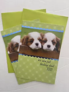 2er Set King Charles Cavalier Grußkarten Markenzeichen bald gesund werden neu - Bild 1 von 4
