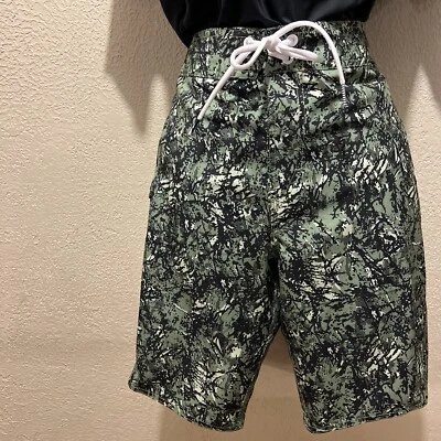 Volcom Unisex Shorts Size 32 Waist-34”Green High Rise Sits At The Waist NEW - Image 1 of 4