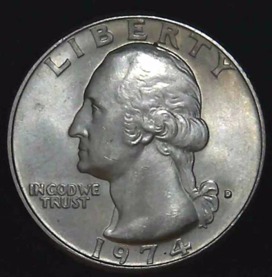 1974-D 25C Washington Quarter Uncirculated CN Clad 25oc0606-3 - Image 1 of 2