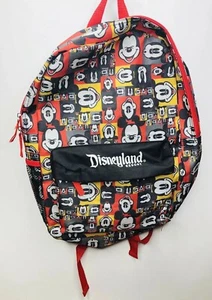 Disneyland Resort Mickey Mouse Faces Black Red Yellow School Backpack - Picture 1 of 3