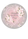 Edible Decor Icing Sheet Mothers Day Pink Heart for 7-8" Circle Cake Decoration