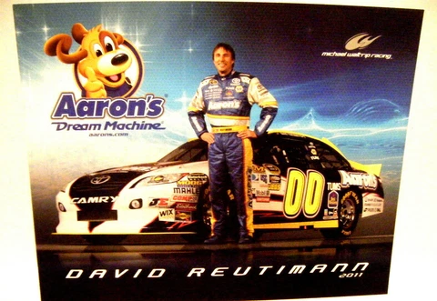 2011 DAVID REUTIMANN #00 AARON'S DREAM MACHINE MWR TOYOTA NASCAR POSTCARD Cover