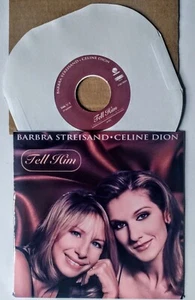 CELINE DION  BARBRA STREISAND TELL HIM 7" UK VINYL 45 FREE CUSTOM PIC SLEEVE - Picture 1 of 4