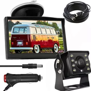 5" Monitor 4Pin 10M Truck Caravan Rear View Parking Backup Camera System 12-24V - Picture 1 of 24