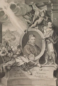 Martin Schedl Schedel Porträt Papst Maximus Original Kupferstich 1740 - Bild 1 von 4