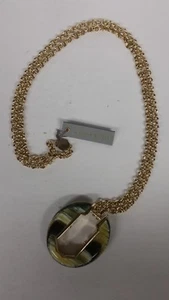 Louise Et Cie Chain Link Multi Colored Horn Pendant Necklace Gold Tone NWT - Picture 1 of 3