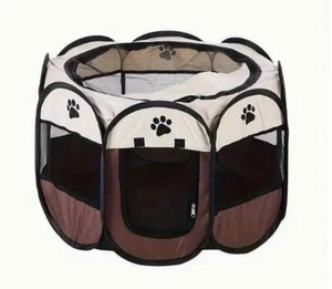 Oxford Paño Mascota Parque Infantil Perro Gato Cachorro Plegable Octogonal con Malla Ventanas, Scr - Imagen 1 de 3