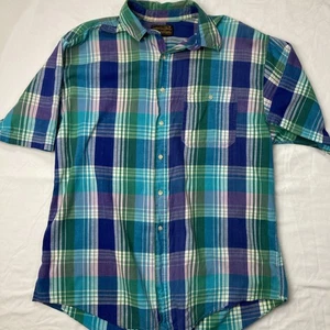 Camisa Eddie Bauer Outdoor Outfitter Vintage Cuadros Algodón Botón Bolsillo Hombres L/XL - Imagen 1 de 8