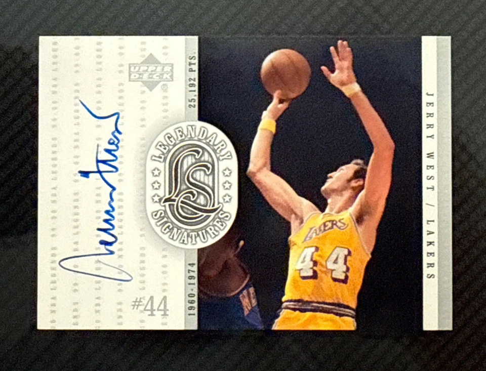 2000 UPPER DECK LGENDS LEGENDARY SIGNATURES JERRY WEST AUTO LAKERS ! HOF ! - Image 1 of 2