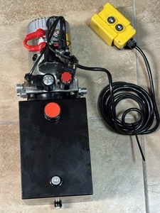 10 Quart Double Acting Hydraulic Pump Dump Trailer Power Unit Dump Truck DC 12V - Picture 1 of 11