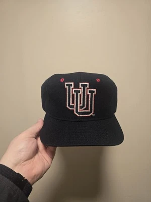 Vintage 90s Utah Utes Blackout Snapback Cap! - Image 1 of 4