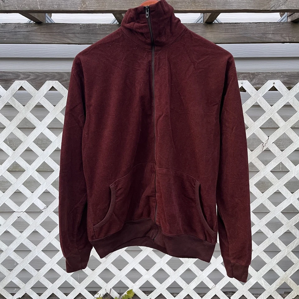 Camisa Pullover Vintage Años 70 Disco Terciopelo Garra Cremallera Talla L Vino Borgoña  Foto 1 de 3