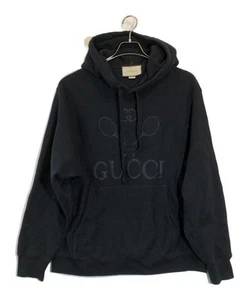 Gucci Tennis Black Embroidered Logo Hoodie Sweatshirt Men's Fashion - Picture 1 of 10