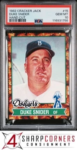 Cracker Jack 1982 corte a mano #15 Duke Snider Hof PSA 10 - Imagen 1 de 2