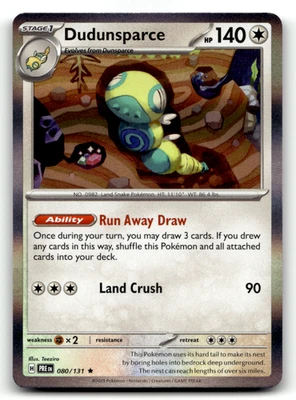 Dudunsparce 129/162 Holo Rare SV05: Temporal Forces LP - Image 1 of 2