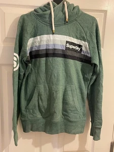 Superdry Men's Green Jersey Hoodie Sweater Long Sleeve Pullover Size S -L4 - Picture 1 of 9
