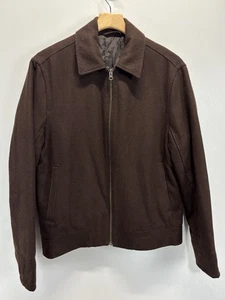 Vtg Gap Y2K Wool Blend Jacket Medium Men’s Chocolate Brown Detroit Harrington - Picture 1 of 7