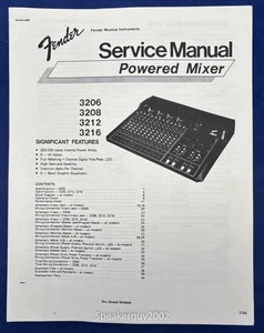 Original Fender 3206 3208 3212 3216 Powered Mixer Service Manual - Picture 1 of 1