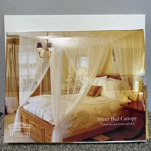 Sheer Net Bed Canopy 2-Person Kirkland's Home Collection NEW! Ties And Hooks - Picture 1 of 6