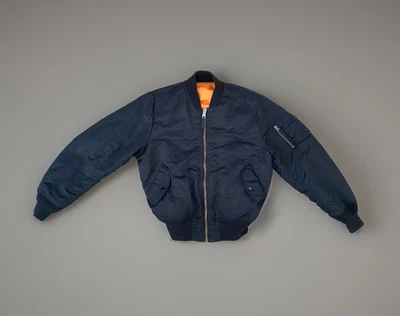 Alpha Industries MA-1 Flight Bomber Jacket Black Sz M - Good Condition Military - Image 1 of 4