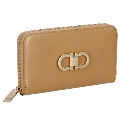 Cartera Continental Ferragamo Nueva con Etiquetas Gancini en Marrón Camel con Caja Foto 1 de 4