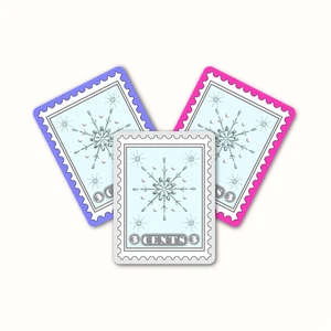 Snowflakes Stamp Shaped Vinyl Sticker Winter Decor for Laptops Cars Bottles - Picture 1 of 7