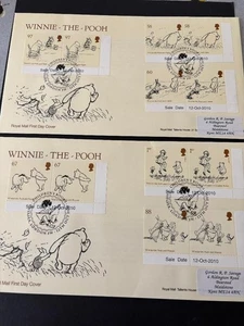 GB 2010 Winnie the Pooh Set on 2 First Day Covers Children's Books Chelsea SHS - Picture 1 of 1