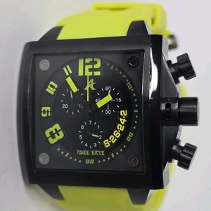 Adee Kaye Quartz Chronograph Watch Black 44mm Square - Picture 1 of 5