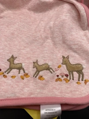 NUEVO Manta Vintage 2007 Bebé Niña Gymboree AUTUMN FOREST Rosa Ciervo Ducha Regalo Foto 1 de 4