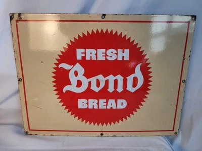 Early Original Fresh Bond Bread Porcelain Sign! - Image 1 of 4