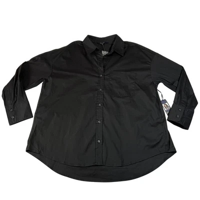 Rachel Rachel Roy Cotton Button Up Relaxed Fit Shirt Tunic Size L NEW Minimalist - Image 1 of 4