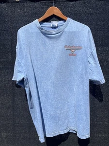Vintage Harley Davidson Cafe New York Shirt 90s Blue Trucker Biker XL Tie Dye - Picture 1 of 8