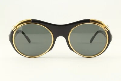 Very Rare Authentic 1991 Vintage Cartier Sunglasses Gold/Black 53mm France - Image 1 of 4
