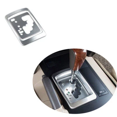 Cubierta de cambio de marchas de consola de acero astilla apta para Toyota Land Cruiser 2008-2015 2 piezas Foto 1 de 4