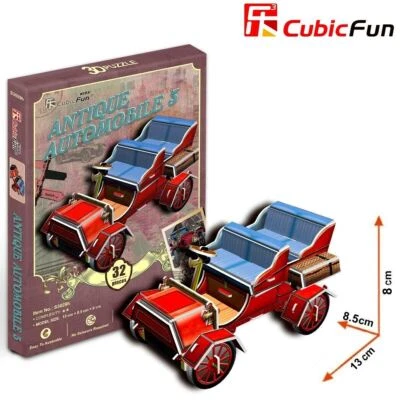 CUBIC FUN 32pcs Antique Automobile Car 3 DIY 3D Puzzle Model Building Kit Toy - Image 1 of 2