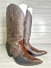 Dan Post Python Exotic Leather Cowgirl Boots Women's Size 10 M Inlay Heeled