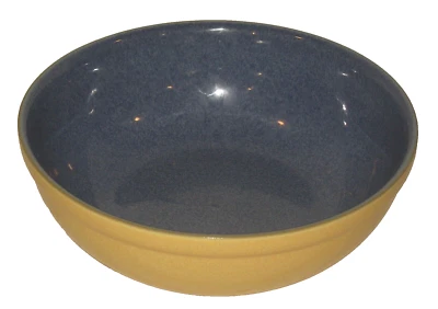 DENBY StonewareYellow-Blue Glaze Interior 9" Juice Serving Pasta Bowl England - Image 1 of 4