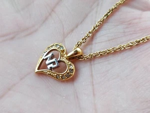 Nina Ricci Women Necklace Gold Tone Heart Shape Pendant Jewelry - Picture 1 of 12