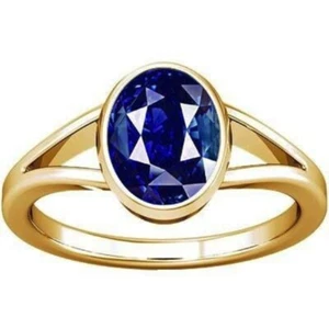 Divya Shakti 6.25-6.50 Carat Blue Sapphire Neelam Gemstone Panchdhatu Alloy Ring - Picture 1 of 5