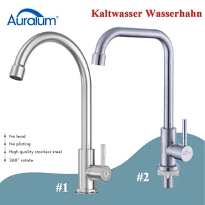 360° Küchenarmatur Nur für Kaltwasser Wasserhahn Spültischarmatur Einhandmischer - Bild 1 von 19