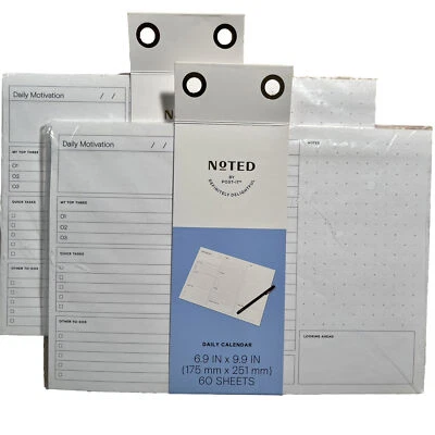 Lot Of 2 Noted By Post-It Daily Planning Sticky Notes 6.9" x 9.9" 60 Sheets Each - Image 1 of 4