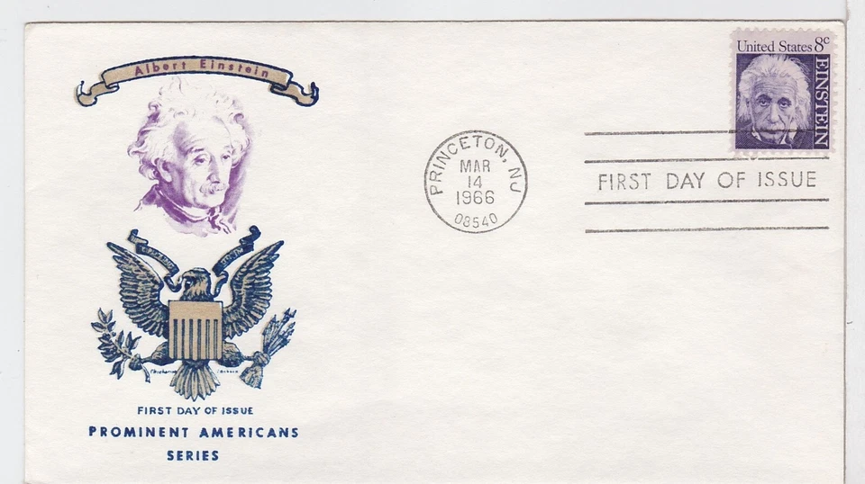TurtlesTradingPost- Albert Einstein- 8 Cent - 1966 #1285 FDC Chickering Cachet - Image 1 of 1