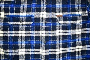 Vintage Plaid Flannel Shirt Size M/L 90s Orvis Woven Blue Shadow Cobain Special - Picture 1 of 7