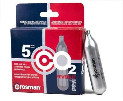 Crosman 12 Gram Co2 Powerlet Cartridges Air Gun Gas Pellet Rifle Pistol 5 Pack ! - Image 1 of 3