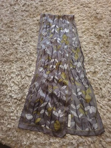 Laura Ashley floral scarf Silk Grey With Floral Design  - Picture 1 of 5