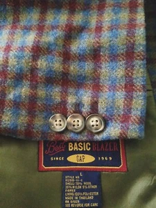 Vintage Purple Green Blue Check Tweed Wool Blazer Coat Jacket L large 44 Gap - Picture 1 of 5