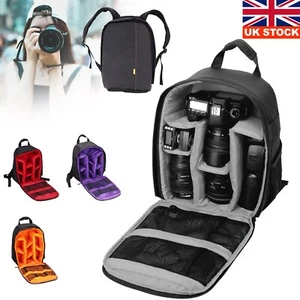 Waterproof Travel Camera Bag Backpack SLR DSLR Nikon Sony Canon Rucksack OS Gray - Picture 1 of 16