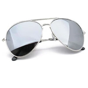 Plata Gafas de Aviador Gafas Disfraz Sombras Reflejo Moda Disfraz - Imagen 1 de 1
