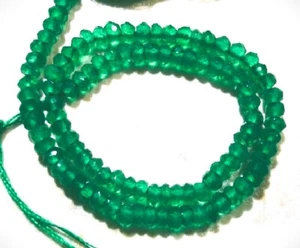 Perline gemma onice verde 3 mm - 3,5 mm micro taglio sfaccettato filo 7 - Foto 1 di 2